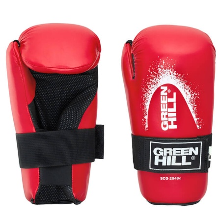 Перчатки для кикбоксинга Green Hill 7-contact WAKO Approved SCG-2048w, для тренировок и соревнований, красный – фото