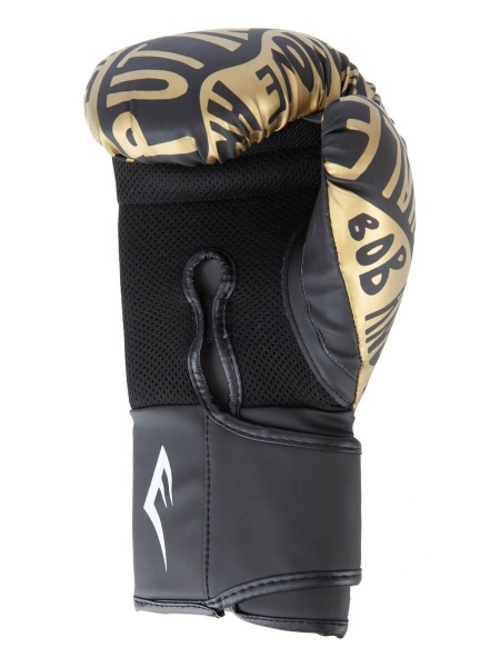 Боксерские перчатки Everlast Spark, тренировочные, чёрно-золотой – фото
