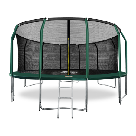 Батут ARLAND премиум 16FT с внутренней страховочной сеткой и лестницей (Dark green) – фото