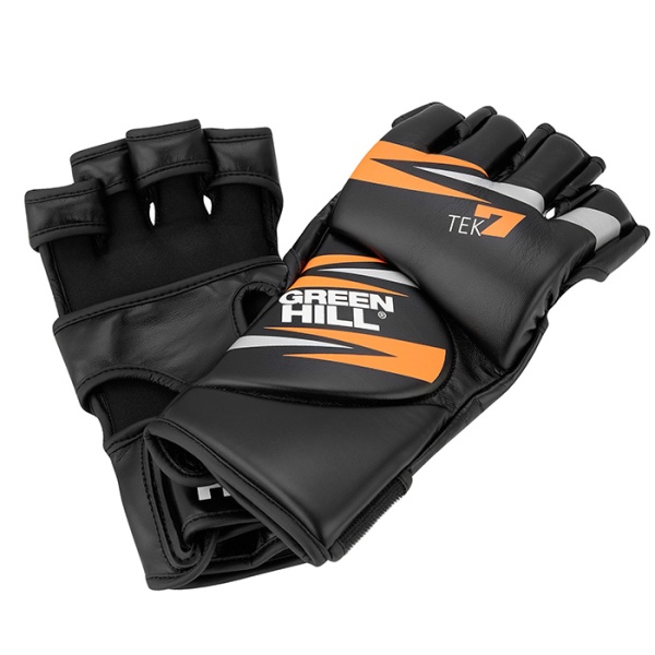 Перчатки для MMA Green Hill TEK7 MMT-0007, тренировочные, чёрно-оранжевый – фото